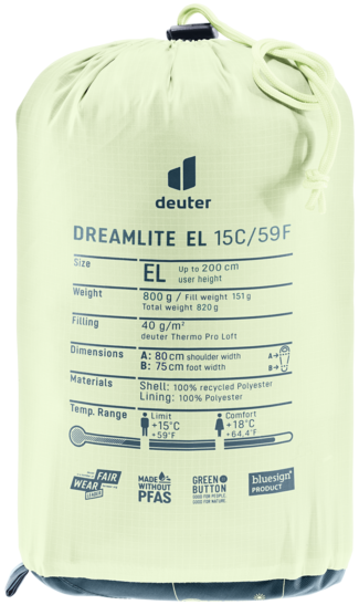 Synthetic sleeping bag Dreamlite EL 15C/59F